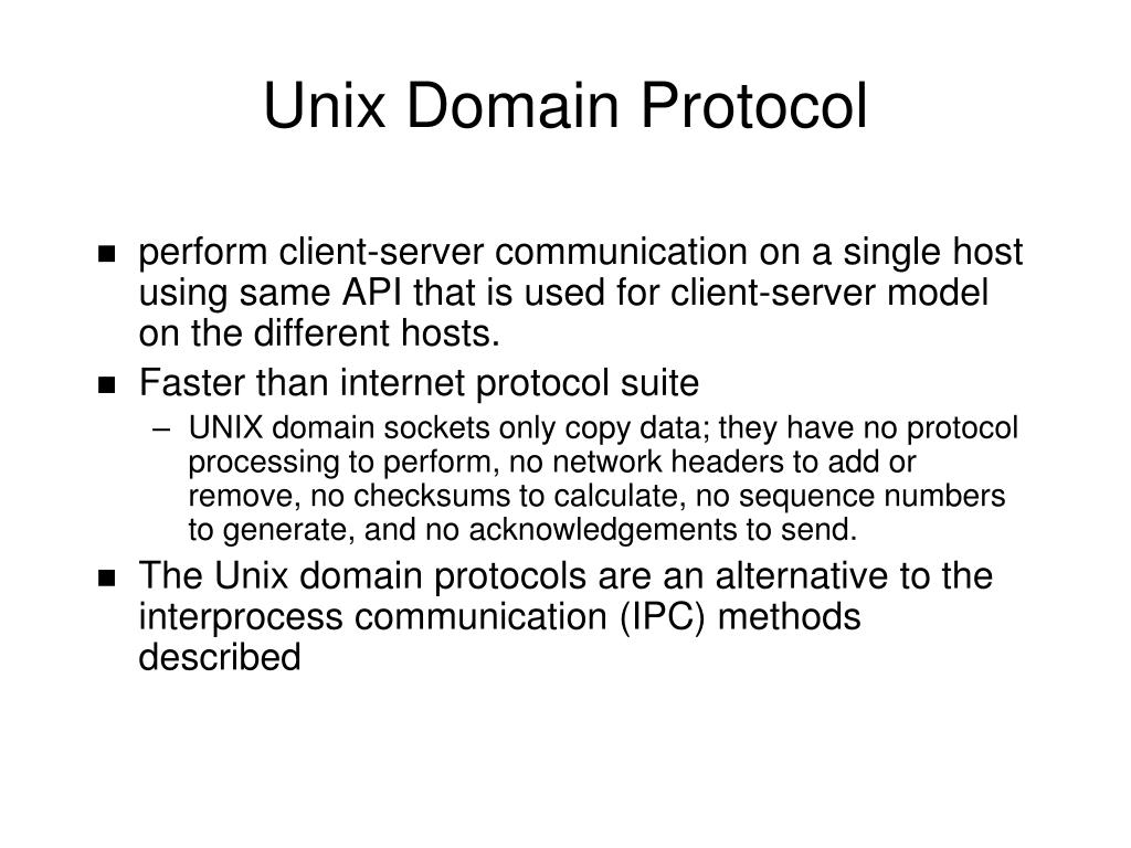 PPT Unix Domain Protocols PowerPoint Presentation, free download ID