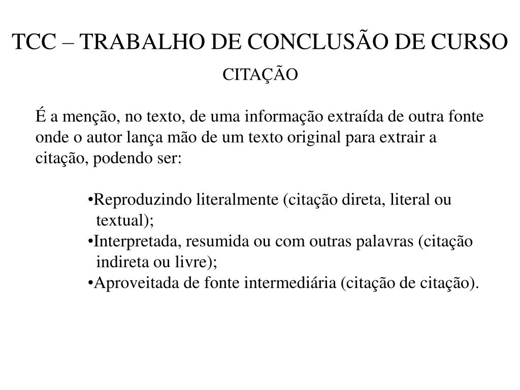 Ppt Tcc Trabalho De Conclusao De Curso Powerpoint Presentation Free Download Id 5418100
