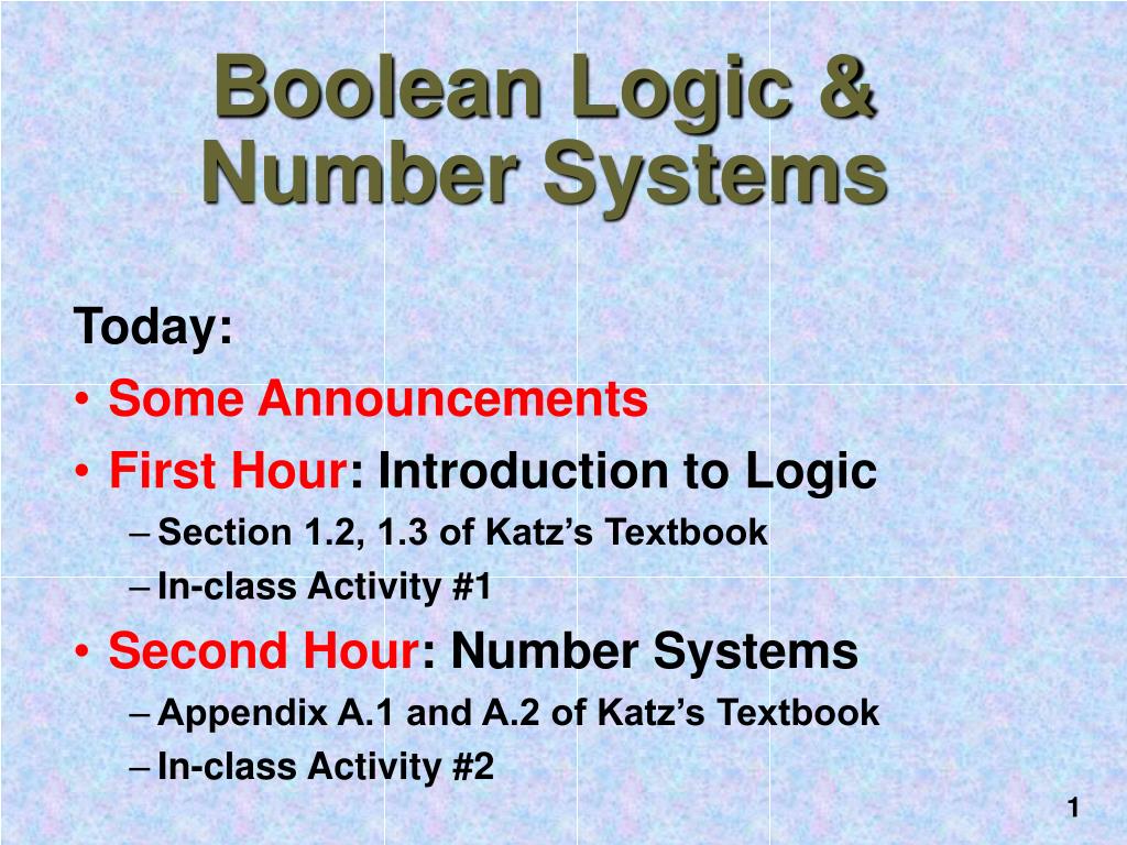PPT Boolean Logic & Number Systems PowerPoint Presentation, free