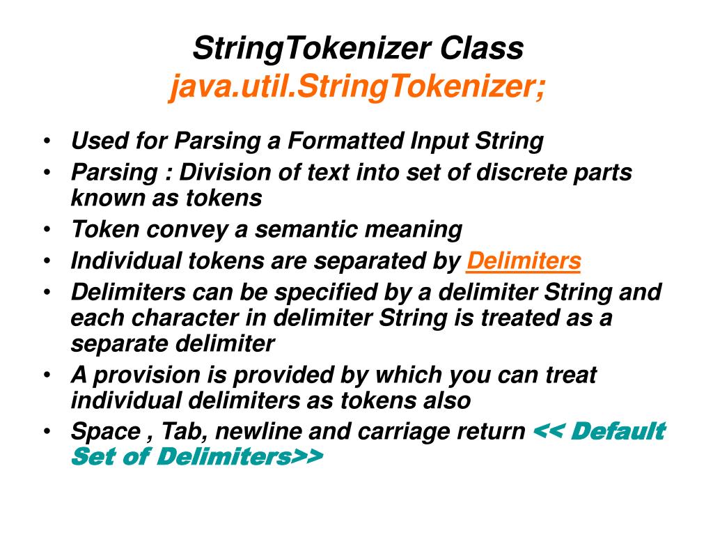 PPT StringTokenizer Class PowerPoint Presentation, free download ID