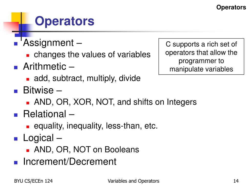 PPT Chapter 12 Types, Operators, Expressions PowerPoint