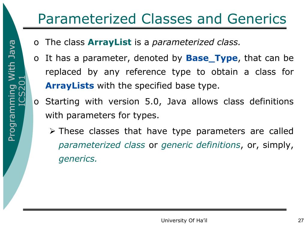 PPT Chapter 14 Generics and The ArrayList Class PowerPoint Presentation ID5427227