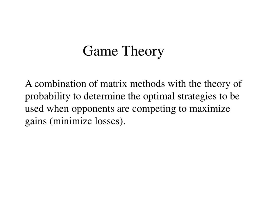PPT Markov Chains and the Theory of Games PowerPoint Presentation