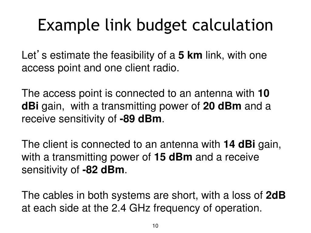 PPT Link Budget Calculation PowerPoint Presentation, free download ID5428916
