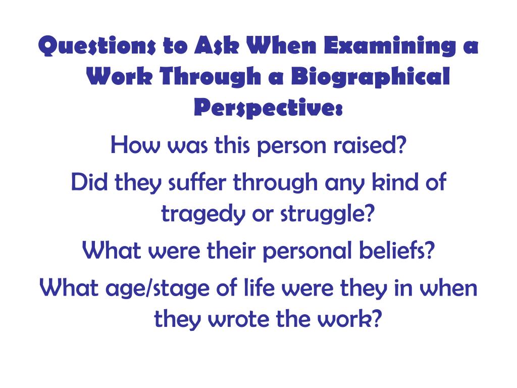 PPT The Historical and Biographical Lenses PowerPoint Presentation