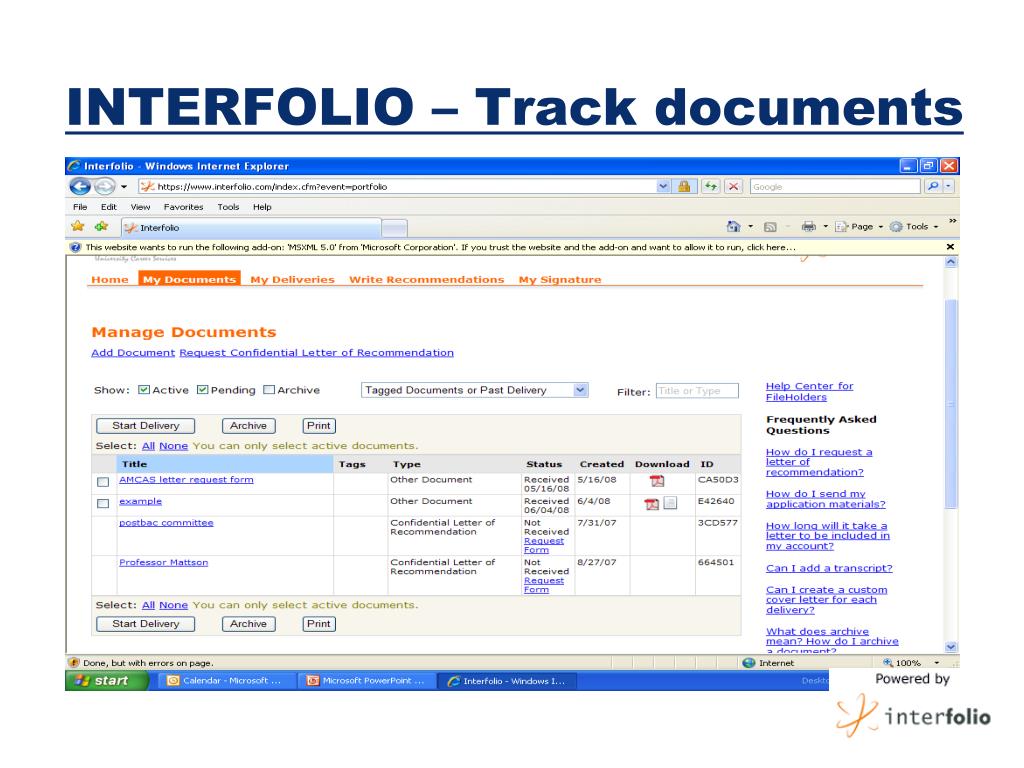 PPT INTERFOLIO AND AMCAS PowerPoint Presentation, free download ID