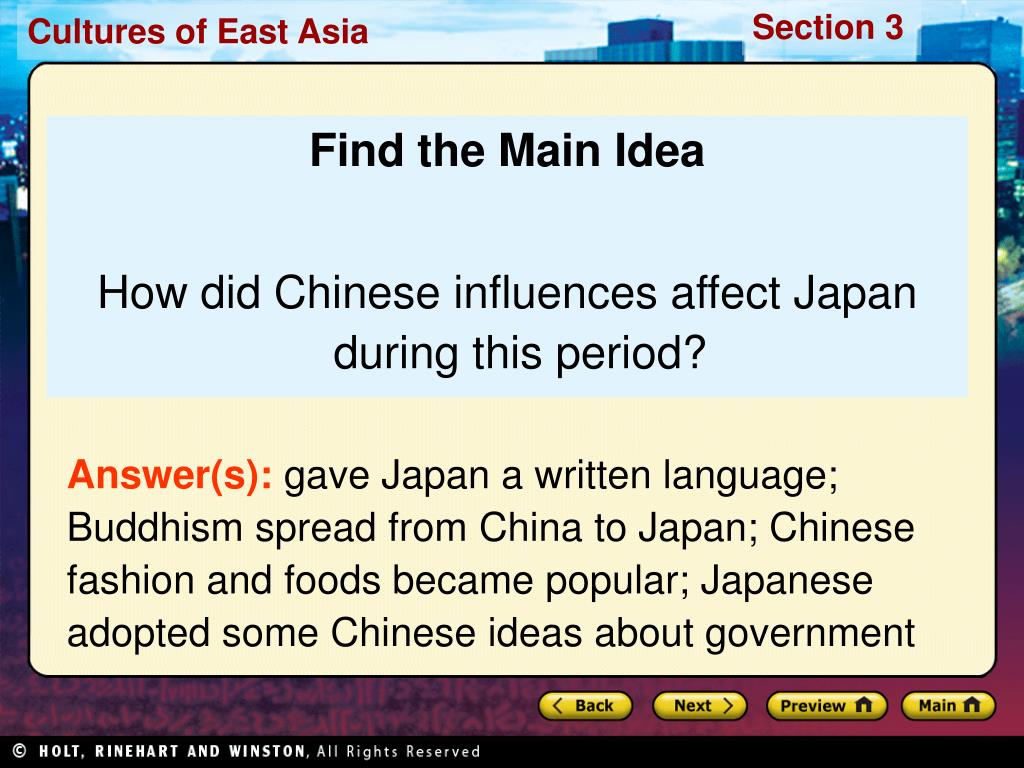 PPT Preview Main Idea / Reading Focus Early Japanese Civilization Map