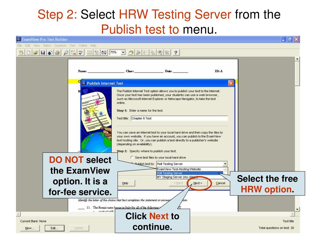 PPT ExamView Test Generator PowerPoint Presentation, free download