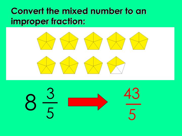 PPT Mixed Numbers & Improper Fractions PowerPoint Presentation ID