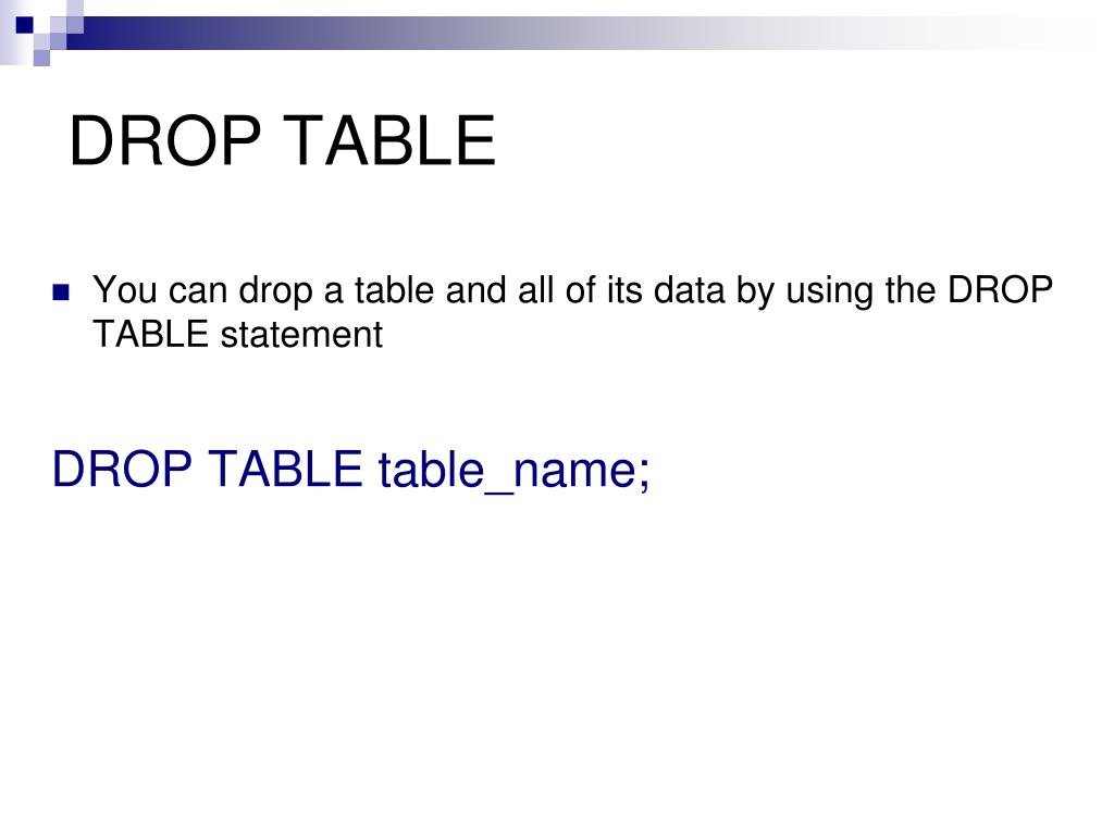 PPT Lecture 9 SQLBased Database Table Creation PowerPoint