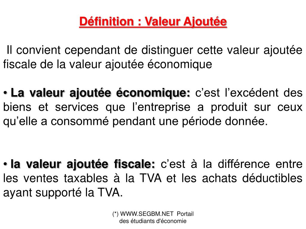 PPT Chapitre 3 TAXE SUR LA VALEUR AJOUTEE PowerPoint Presentation