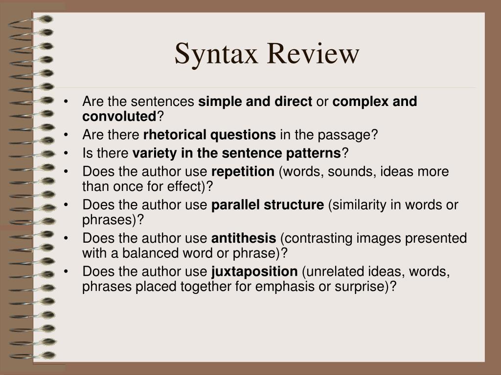PPT Five Elements of Style Diction Imagery Details Syntax Tone