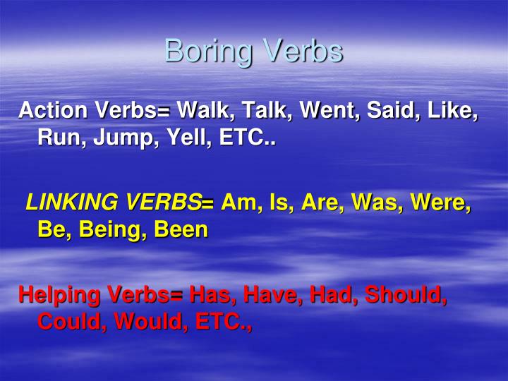 PPT Vivid Verbs PowerPoint Presentation ID5451315