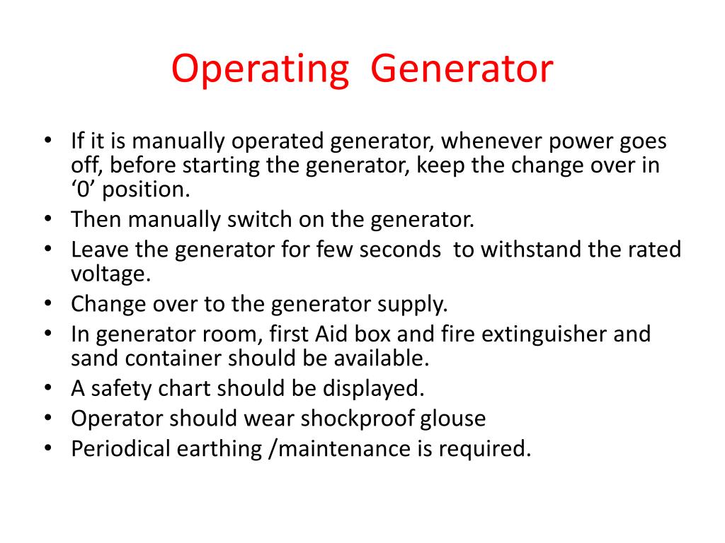 PPT Operating and maintenance of generator PowerPoint Presentation