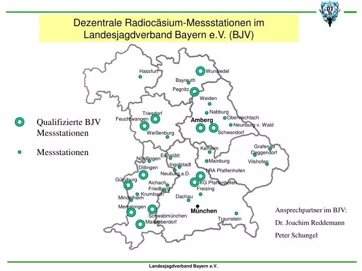 Karte Vermessungsamt Bayern PPT Dezentrale RadiocäsiumMessstationen im Landesjagdverband Bayern