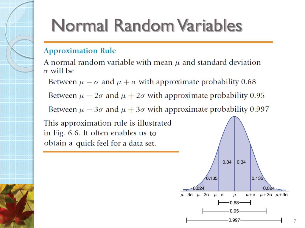 PPT Chapter 6 Normal Random Variable PowerPoint Presentation, free