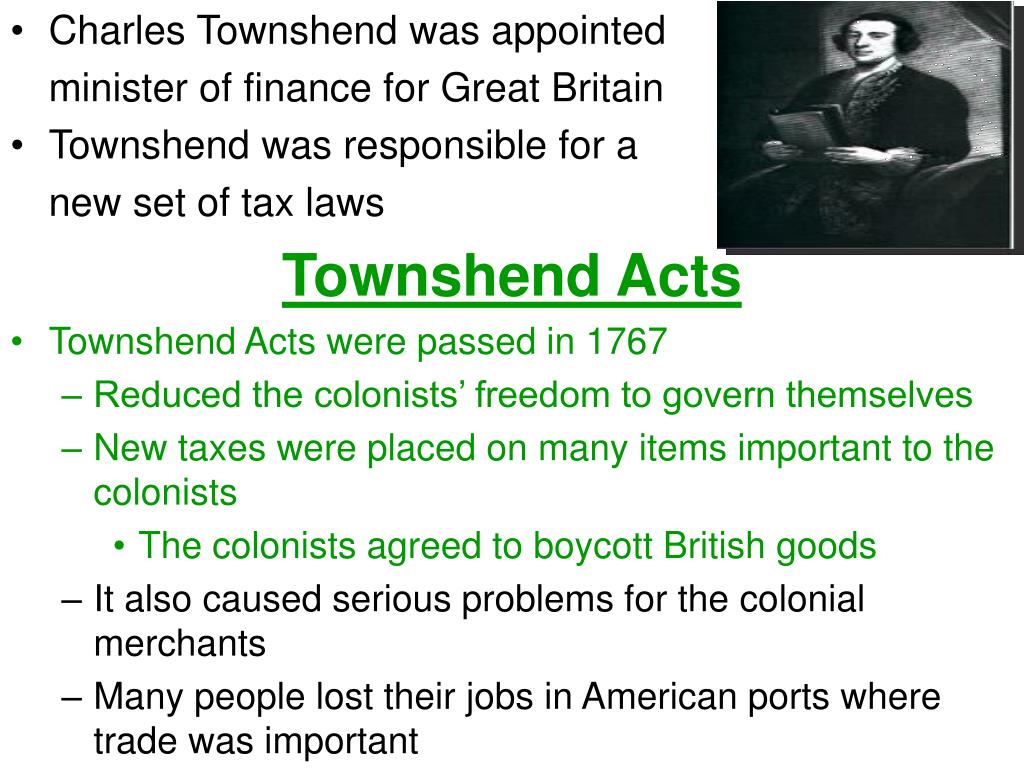 PPT Section 5.2 The Townshend Acts PowerPoint Presentation, free
