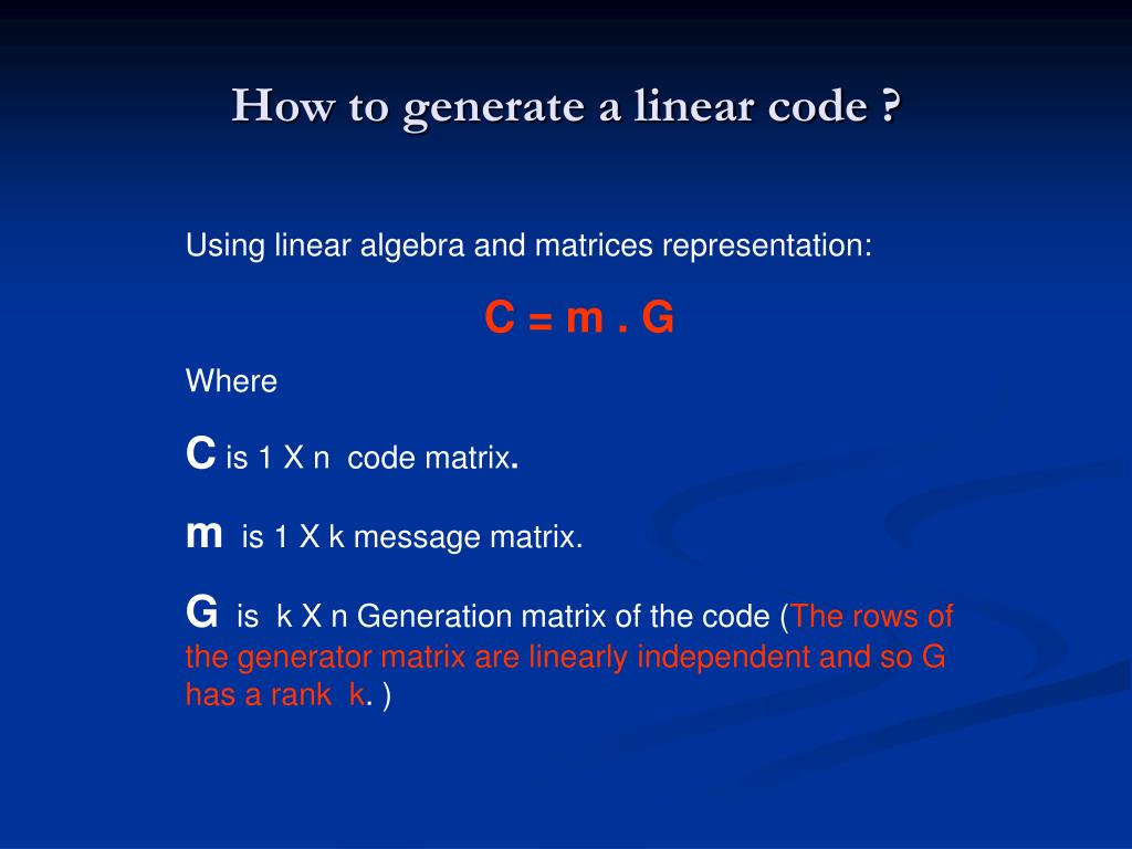 PPT Linear Block Codes PowerPoint Presentation, free download ID