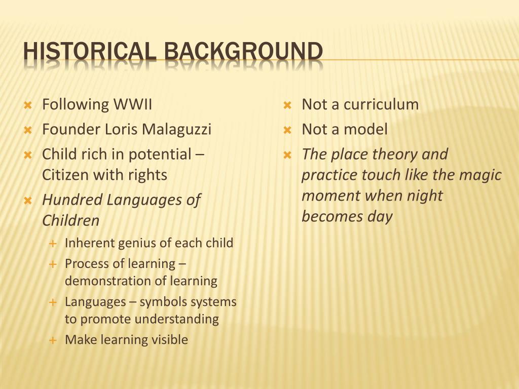 PPT Reggio emilia A contemporary Approach to learning PowerPoint