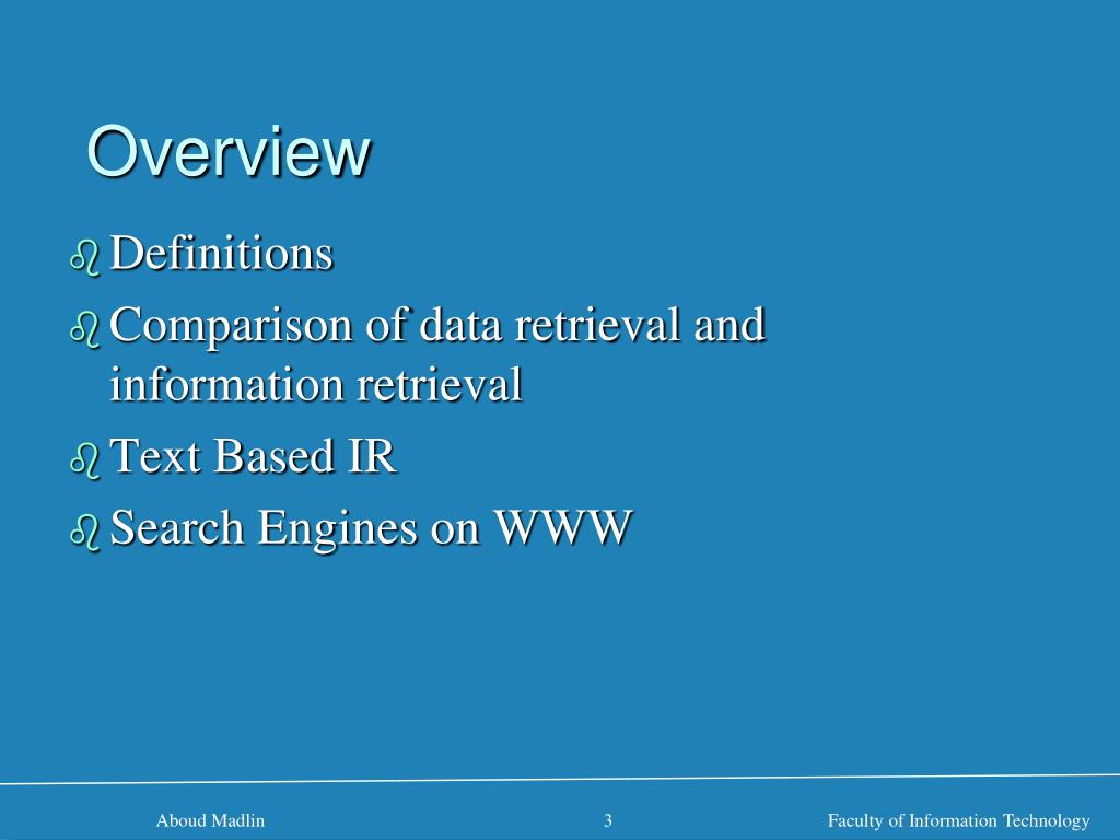 PPT Information Retrieval Overview PowerPoint Presentation, free