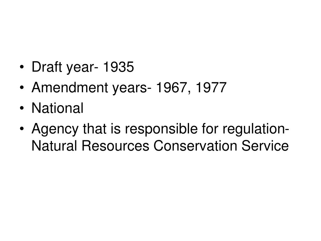 Soil And Water Conservation Act