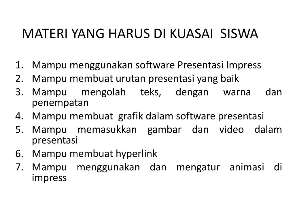 PPT MATERI YANG HARUS DI KUASAI SISWA PowerPoint Presentation, free download ID5462990