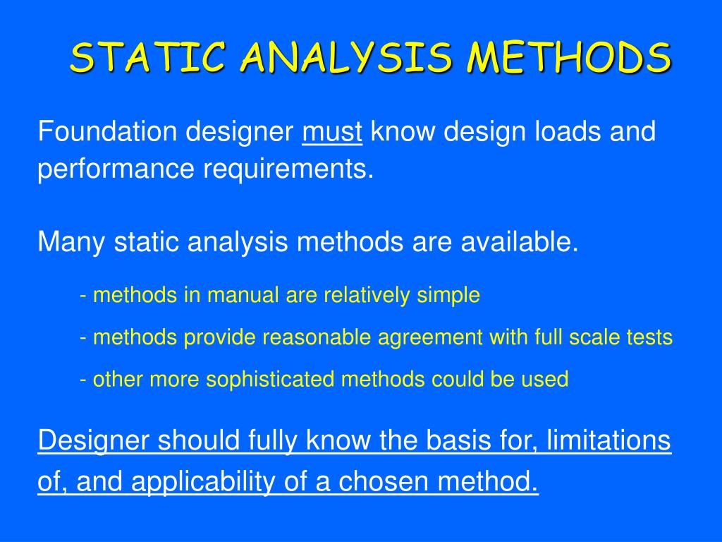 PPT INTRODUCTION TO STATIC ANALYSIS PowerPoint Presentation, free download ID5463781