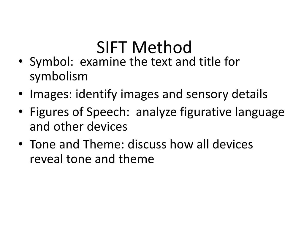PPT SIFT A Literary Analysis Method PowerPoint Presentation, free