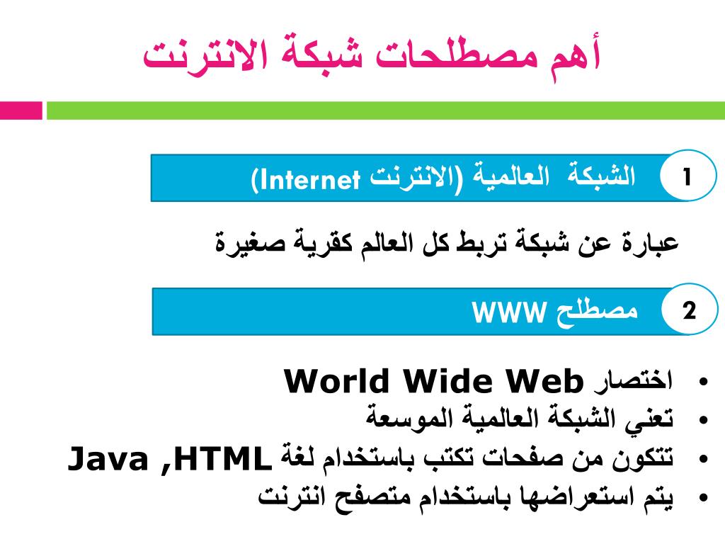 PPT الجزء الخامس الإنترنت والبريد الإلكتروني PowerPoint