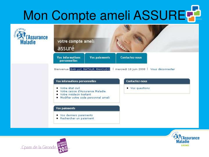 PPT Mon Compte ameli ASSURE PowerPoint Presentation ID