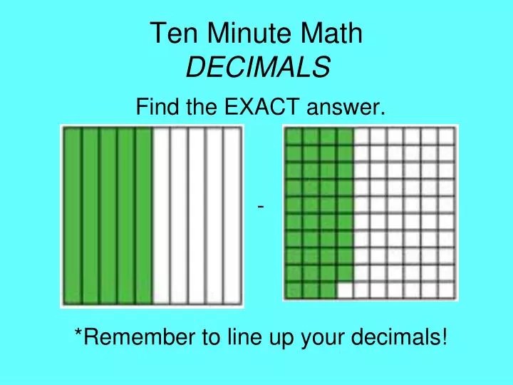 PPT Ten Minute Math DECIMALS PowerPoint Presentation, free download