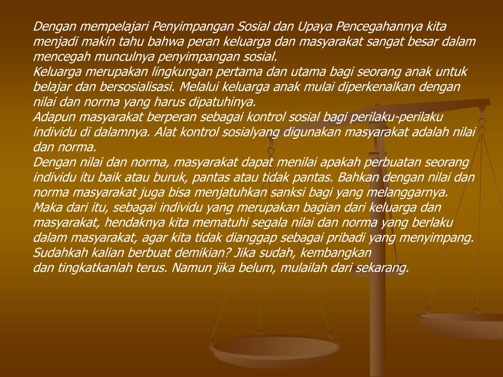 PPT Penyimpangan Sosial PowerPoint Presentation, free