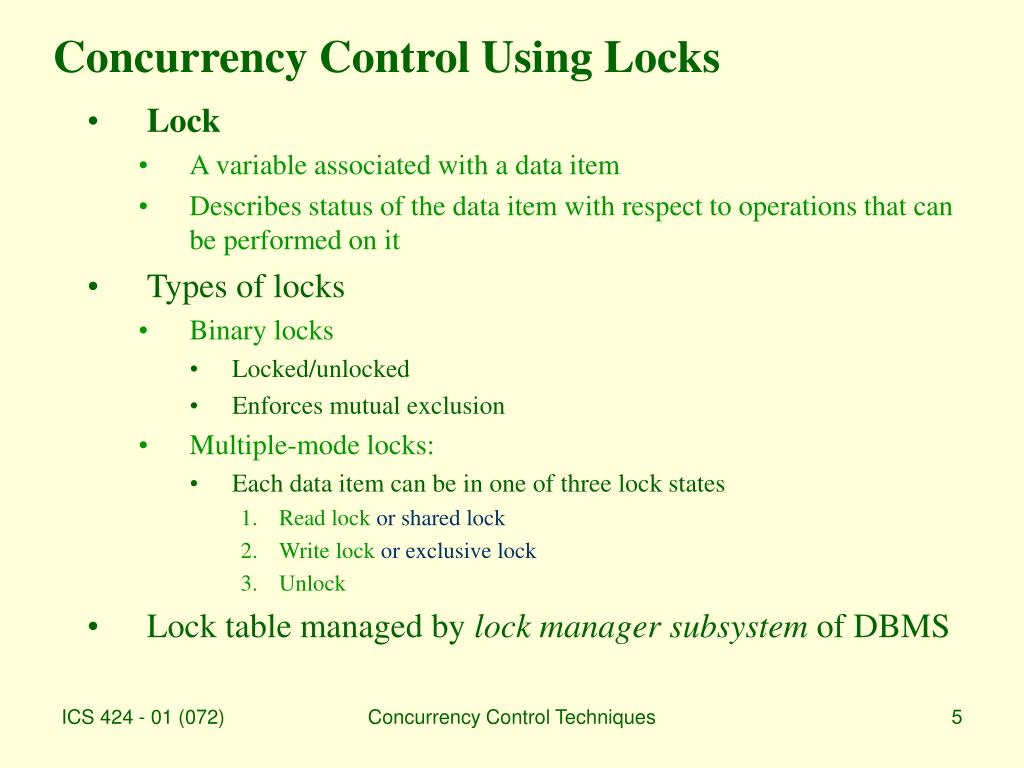 PPT Concurrency Control Techniques Chapter 18 PowerPoint Presentation