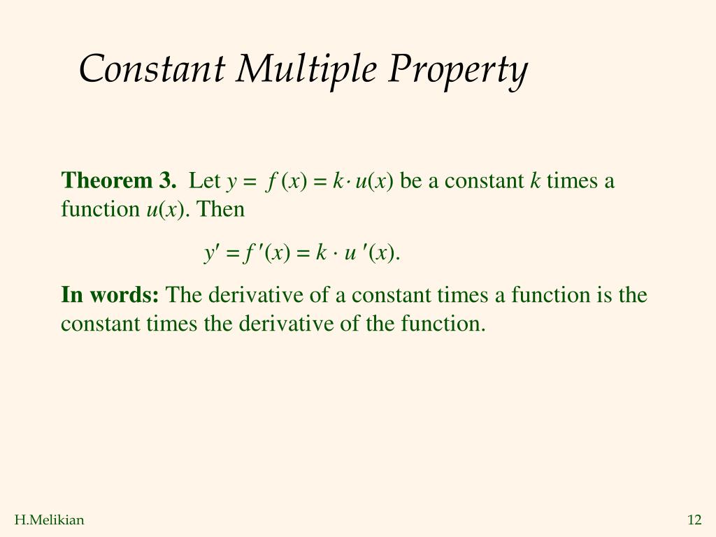 PPT § 10.5 Limits and the Derivative Derivatives of Constants, Power