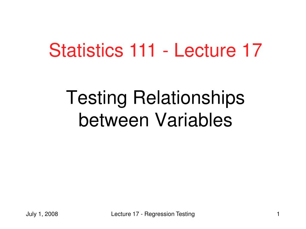 PPT Testing Relationships between Variables PowerPoint Presentation