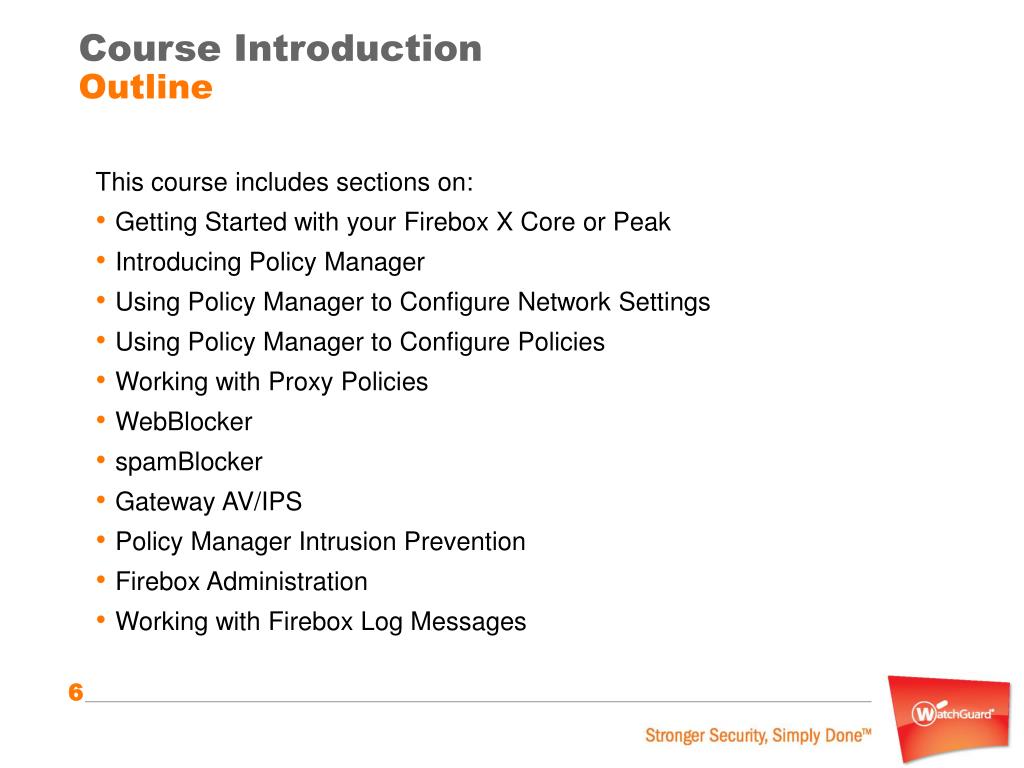 PPT Firewall Basics with Fireware for WatchGuard System Manager v9.1