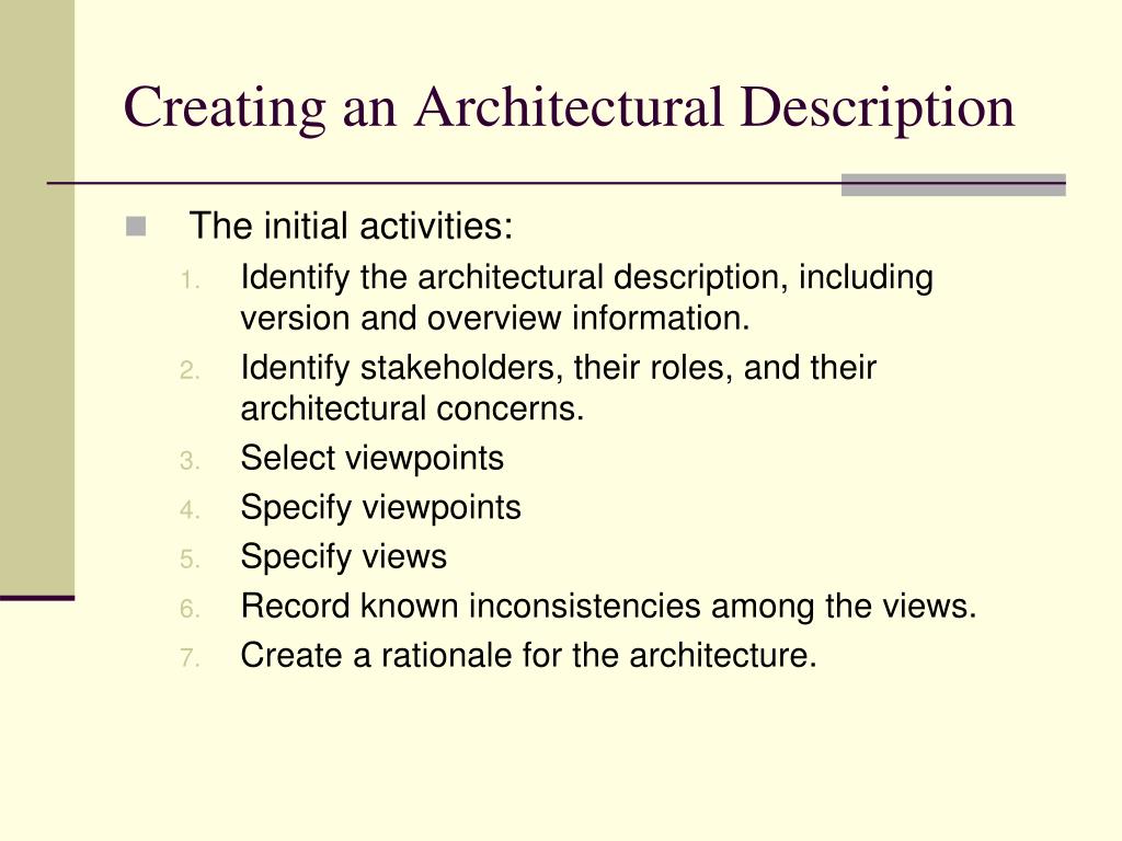 PPT Creating Architectural Descriptions PowerPoint Presentation, free