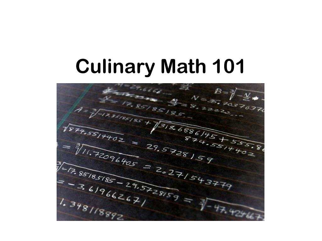 PPT Culinary Math 101 PowerPoint Presentation, free download ID5498603