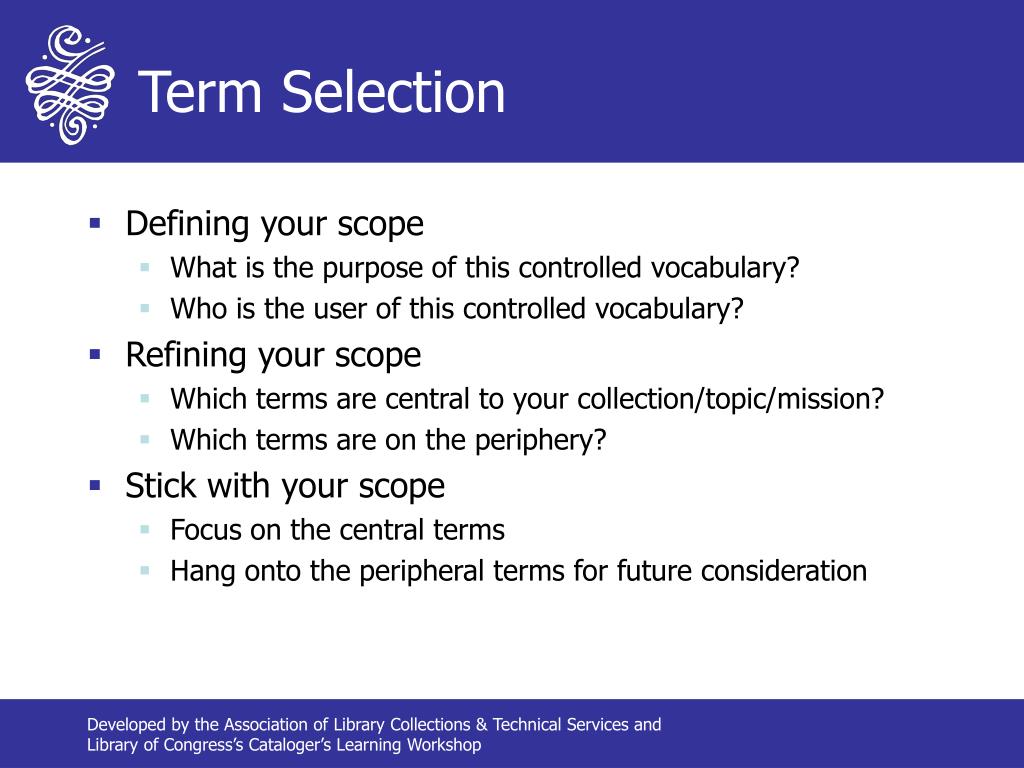 PPT Controlled Vocabulary & Thesaurus Design PowerPoint Presentation