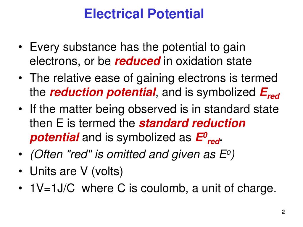 PPT Electrochemistry Part III Reduction Potentials PowerPoint