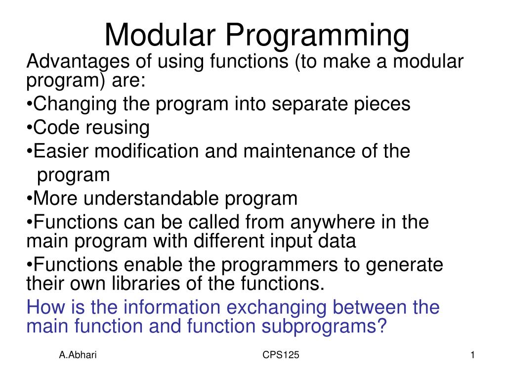PPT Modular Programming PowerPoint Presentation, free download ID