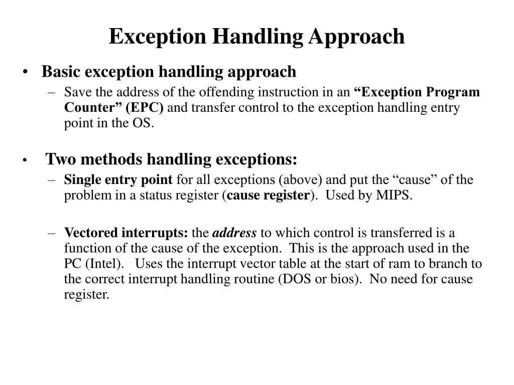 PPT The Processor Data Path & Control Chapter 5 Part 4 Exception