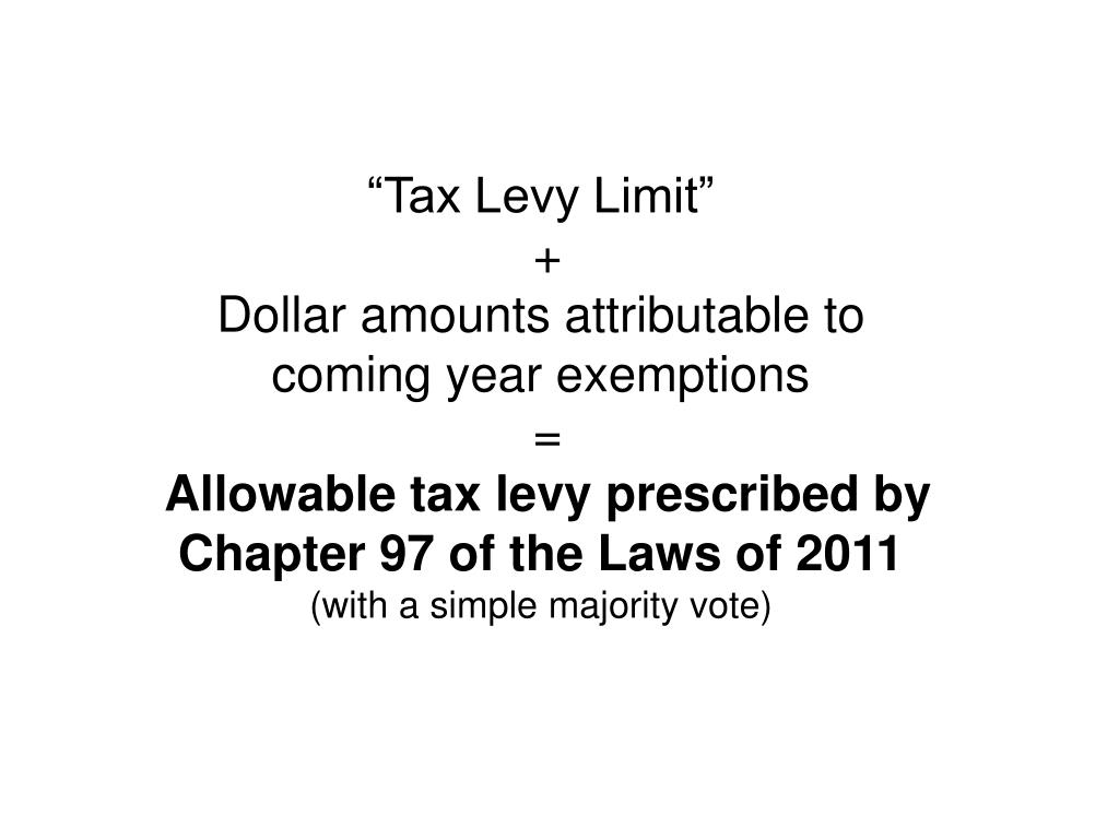 PPT Property Tax Levy Cap PowerPoint Presentation, free download ID