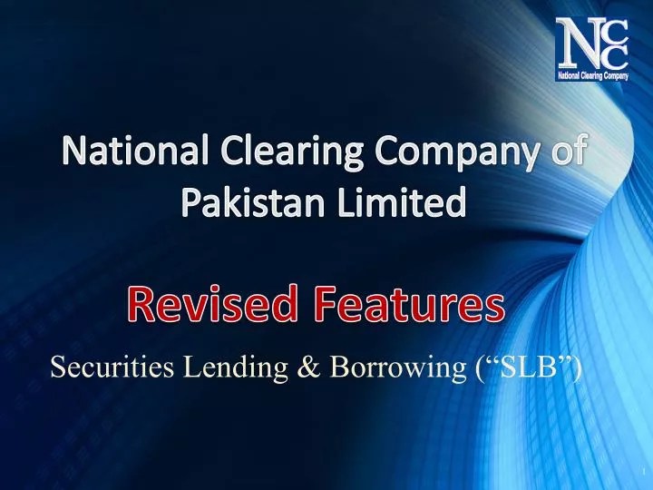 PPT National Clearing Company of Pakistan Limited PowerPoint