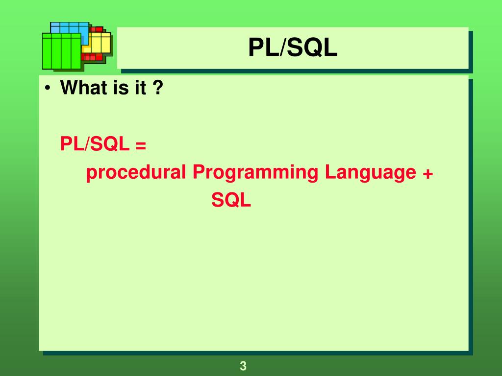 PPT PL/SQL PowerPoint Presentation, free download ID5517275