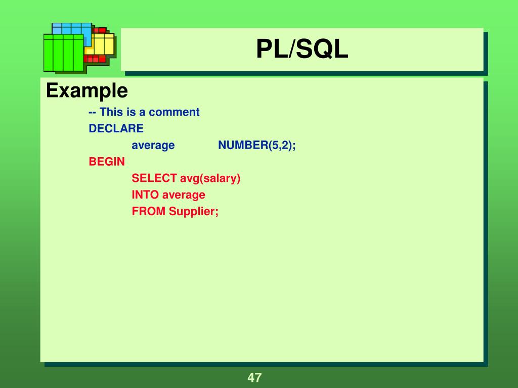 PPT PL/SQL PowerPoint Presentation, free download ID5517275
