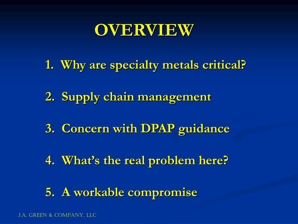 PPT Specialty Metals Compliance What’s the problem? Jeff Green J.A