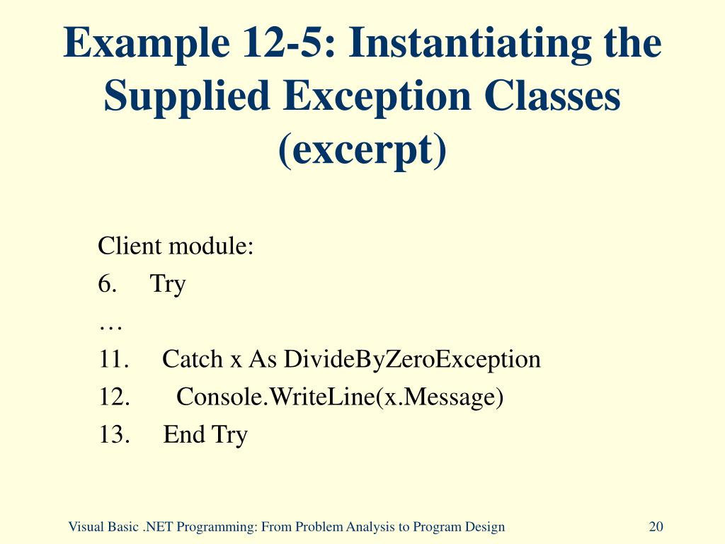 PPT Chapter 12 Advanced Topics Exception Handling PowerPoint