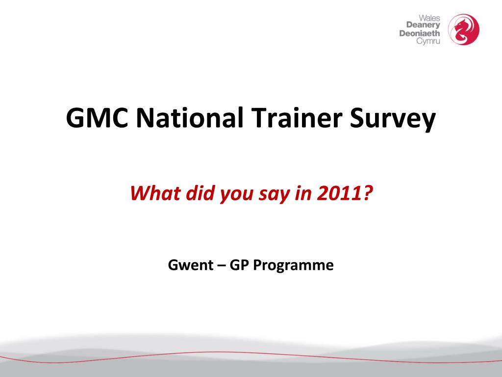 PPT GMC National Trainer Survey PowerPoint Presentation, free