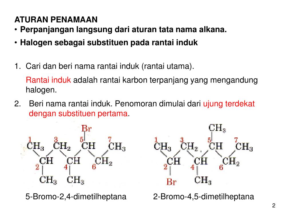 PPT TATA NAMA Perpanjangan langsung dari aturan tata nama alkana